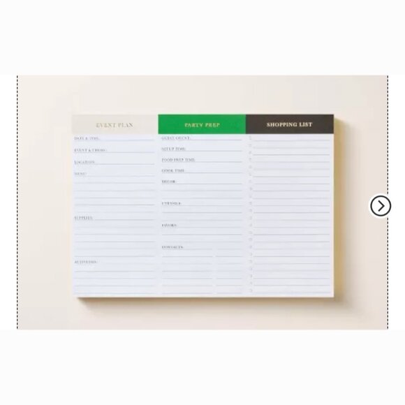 KATE SPADE PLANNING PARTY NOTEPAD - Picture 2 of 3